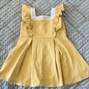 Janie and Jack Yellow Dress with White Accents